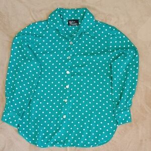 Silver Threads Green Polka Dot Blouse